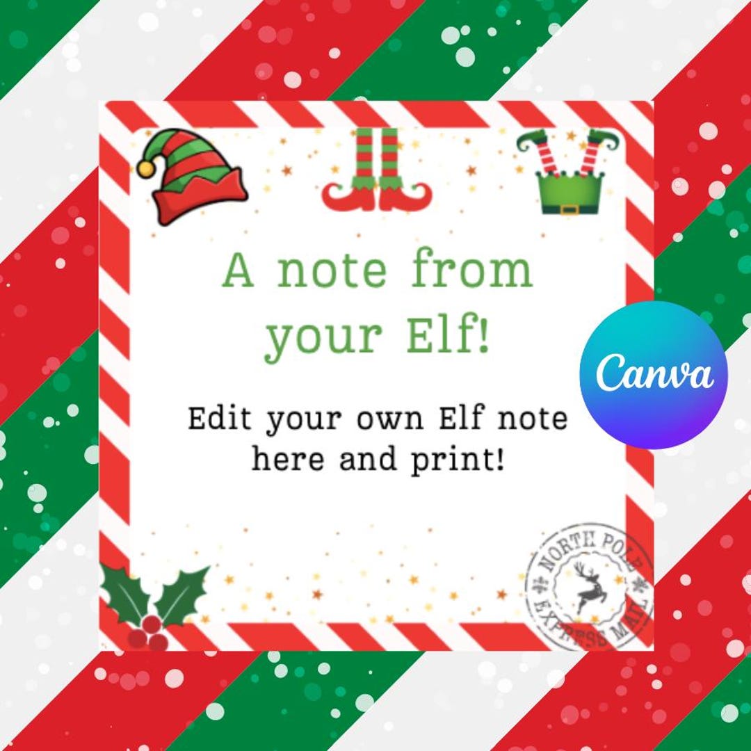 Elf Notes Template – Printable Editable Christmas Elf Activities ...