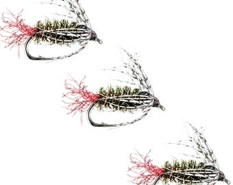 Trout Flies - Bead Fly Fishing Nymphs and Wet Flies - Soft Hackle Red Butt Bead Head Nymph - The Best Trout Flies - 3 Pack of Premium Flies