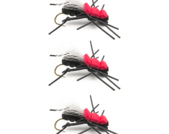 Terrestrial Fly Pattern - Fat Albert Foam Fly- Hand Tied Flies for Fly Fishing - 3 Pack of Fly Fishing Flies - Fishing Lures and Gifts