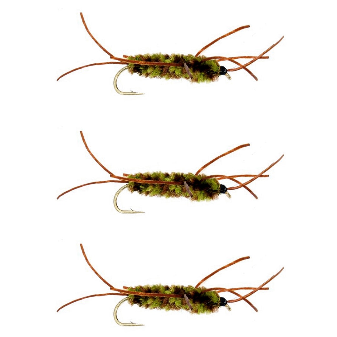 Fly Fishing Flies Pat's Rubber Legs Olive and Brown Fly Fishing Gifts 3