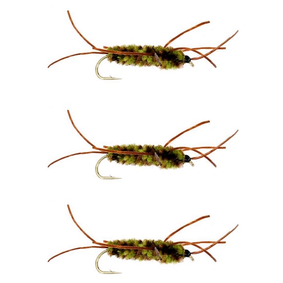 Fly Fishing Flies Pat's Rubber Legs Olive and Brown Fly Fishing