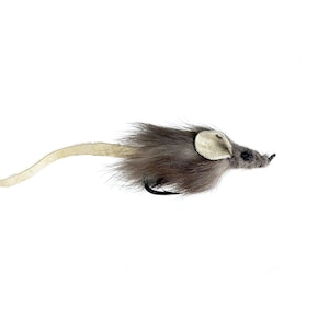 Rabbit Fur Mouse Streamer - Mouse Fishing Lure - Hand Tied Fly Fishing Flies - Mouse Fly Pattern - Hook Size 02