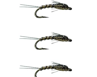 Hand Tied BWO Trout Flies: Slim Shady Emerger - Hook Size 18 (3 Pack)