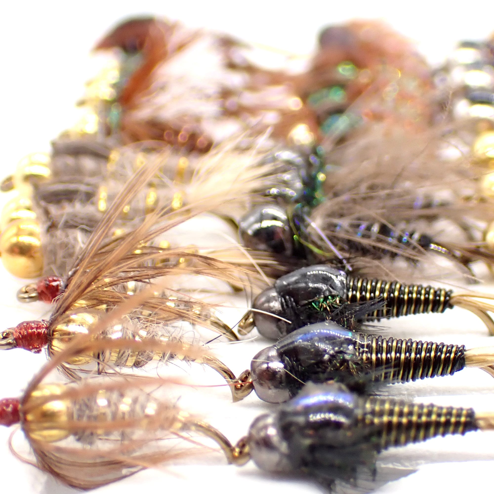 Vintage Hand-Tied Trout Fly Lot and Wool Pouch. 24 Flies. 10 Flies