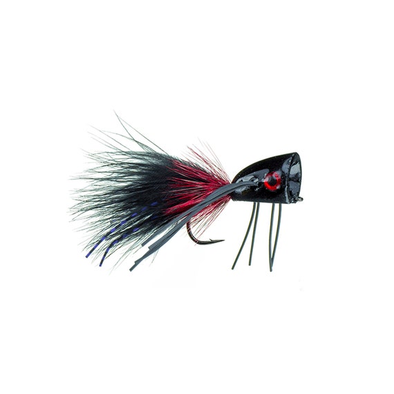 Bass Poppers Quality Bass Pike Trout & Muskie Fishing Lure Bombshell Popper  Black Handmade Lures Fishing Gift for Men 