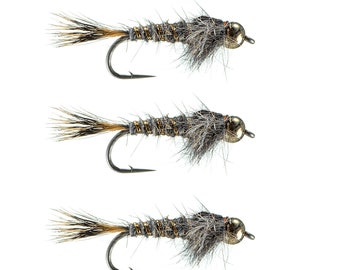 Hare's Ear Nymph - Fly Fishing Flies for Trout - Beadhead Hare's Ear - Fly Fishing Fly - Trout Flies - 3 Pack of Premium Fishing Lures
