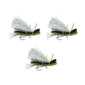 Dry Fly Attractor Pattern Double Chubby - Foam Bodied Dry Fly Pattern - Fishing Gift for Men - Foam Flies - 3 Pack Trout Flies