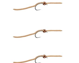 Tactical San Juan Worm - Tungsten Bead Head Fly Pattern - Worm Fly Fishing Fly -San Juan Worm Fly Pattern - 3 Pack of Worm Lures