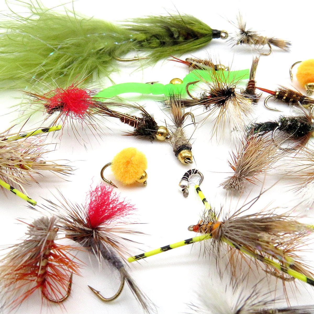 100 Assorted Dry and Nymph Fly Fishing Flies : : Sports, Fitness &  Outdoors