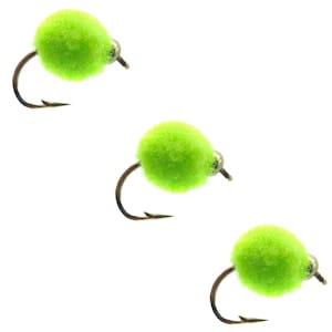 Glo-Bug / Egg Fly Pattern for Fly Fishing - Fishing Lures for Fishermen - Fly Fishing Gifts for Him or Her - 3 Pack of Premium Egg Flies