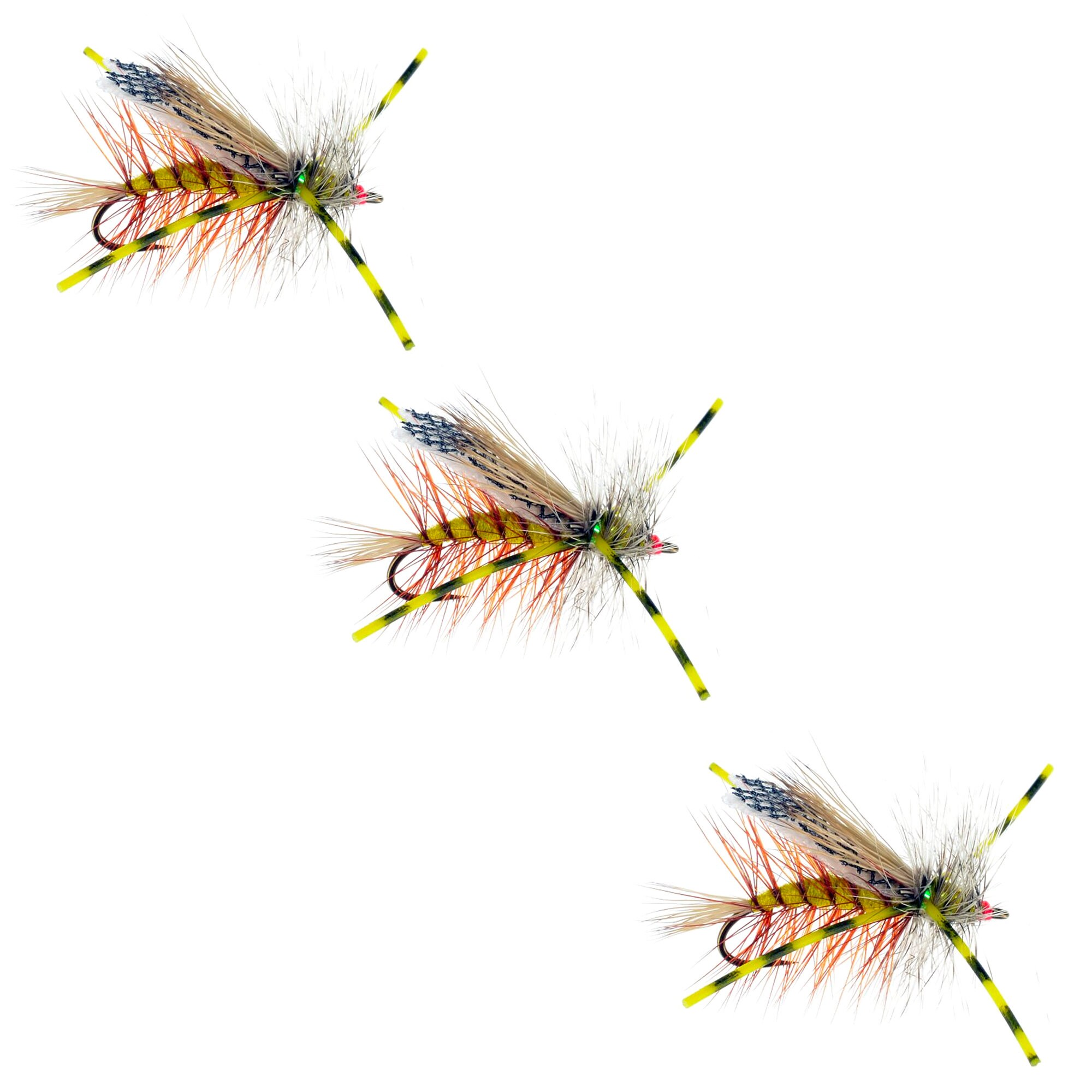 Attractor Dry Fly Pattern Yellow Chew Toy Hand Tied Fly Fishing Flies  Attractor Fly Fishing Patterns 3 Pack of Premium Dry Flies -  Sweden