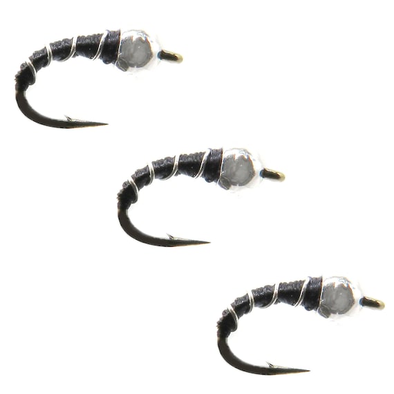 Tungsten Zebra Midge Black Midge Fly Fishing Fly Best Trout Flies 3 Pack of Fly  Fishing Flies Fishing Lures 
