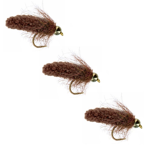 Fly Fishing Flies Chocolate Mop Fly Handmade Lures Nymph Flies