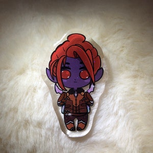 Cerz drow epoxy glitter pin