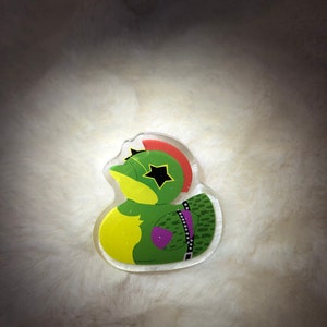 Monty gator ducky epoxy glitter pin