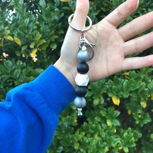 Silver dust silicone keychain