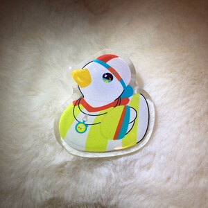 Subaru ducky epoxy glitter pin