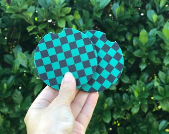 anime inspired car coasters set of 2
