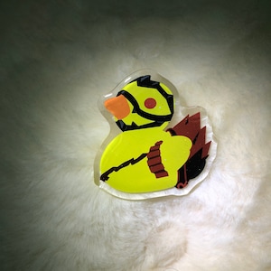 Manly hero ducky epoxy glitter pin