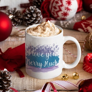 Vegan Coffee Mug, I Love You Berry Much, Funny Vegan Gift, Cute Vegan Mug, Gift For Vegan, Vegan Mug, Vegan Gift For Her, Vegetarian Mug