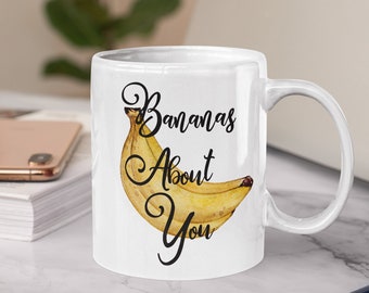 Vegan Coffee Mug, Bananas About You Mug, Funny Vegan Mug, Gift For Vegan, Vegan Mug, Vegan Gift For Her, Vegetarian Mug, Vegan Birthday