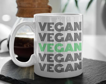 Vegan Coffee Mug, Vegan Coffee Cup, Vegan Gifts, Cute Vegan Mug, Gift For Vegan, Vegan Mug, Vegan Gift For Her, Vegetarian Mug, Ceramic Mug