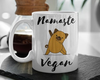Namaste Vegan, Vegan Coffee Mug, Funny Vegan Mug, Cute Vegan Mug, Gift For Vegan, Vegan Mug, Vegan Gift For Her, Vegetarian Mug, Vegan Gift
