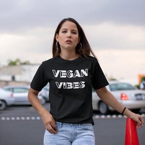 Vegan Vibes Shirt, Vegan Shirt, Vegan Fashion, Vegan Apparel, Vegan Clothing, Vegan Gifts, Super Soft Bella + Canvas Short-Sleeve Unisex Tee