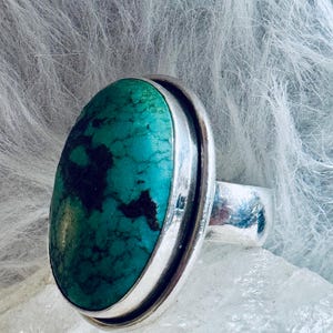 Vintage &quot;Fox&quot; Turquoise Sterling Silver Ring