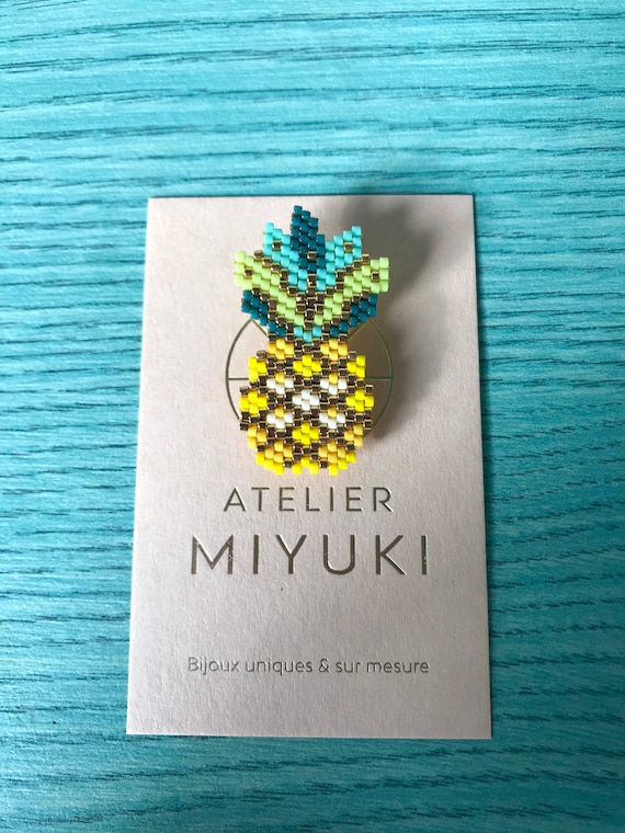 Pineapple fruit brooch - pearl jewelry gift