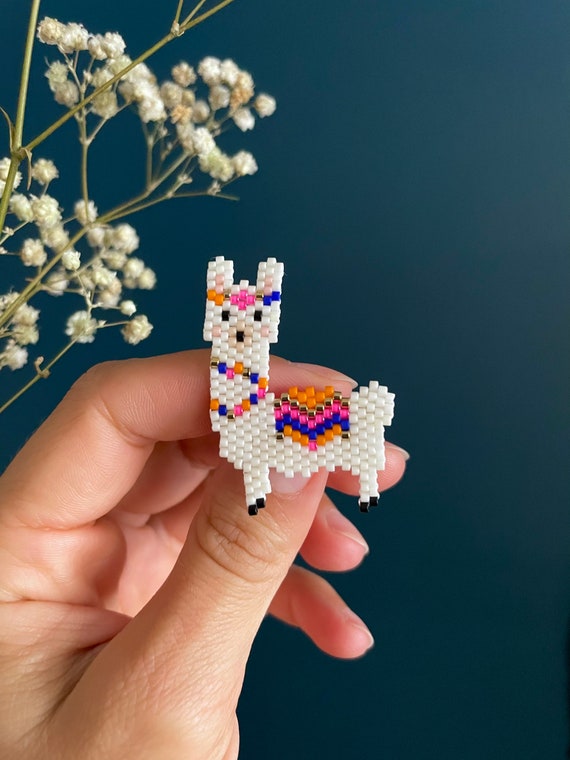 Pearl lama brooch - animal jewelry gift