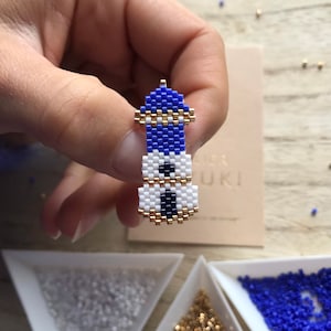 Blue Lighthouse Brooch - pearl jewelry gift