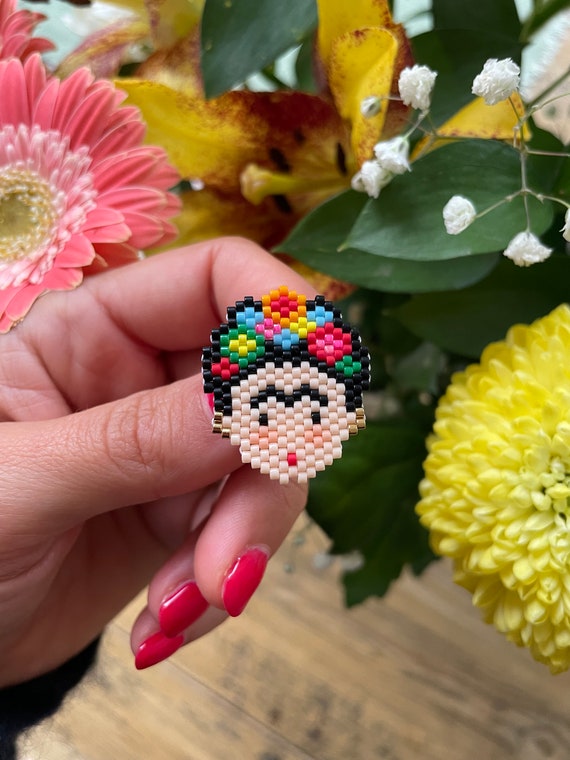 Mexican Frida Kahlo Brooch - Pearl Jewelry Gift