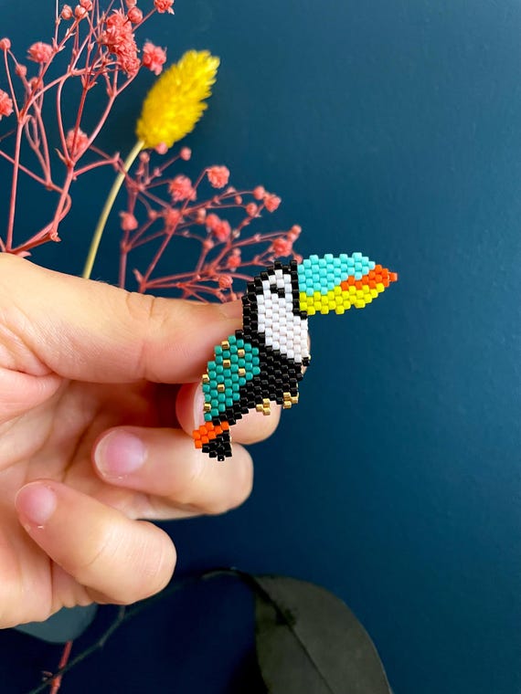 Toucan Bird Brooch - Pearl Jewelry Gift