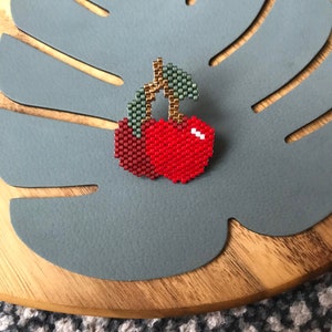 Cherry brooch - gift jewel pearls