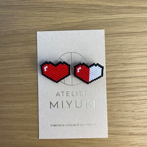 Small red/white heart brooch