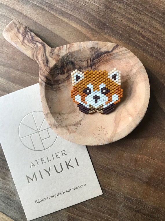 Red Panda brooch / animal - pearl jewelry gift