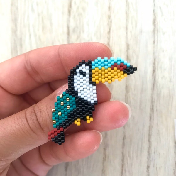 Broche Oiseau Toucan - cadeau bijou perles