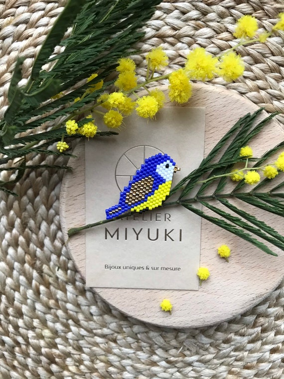 Blue Tit Bird Brooch - Pearl Jewelry Gift