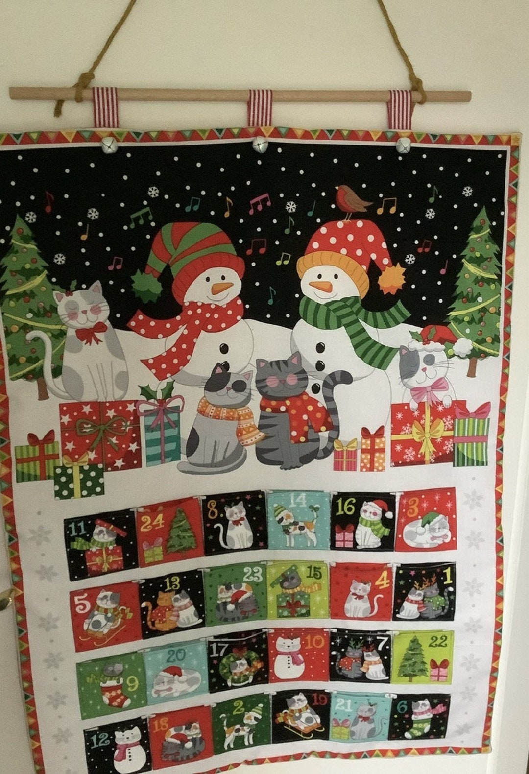 Cat Fabric Advent Calendar. Cats Forever Advent. Finished Etsy UK