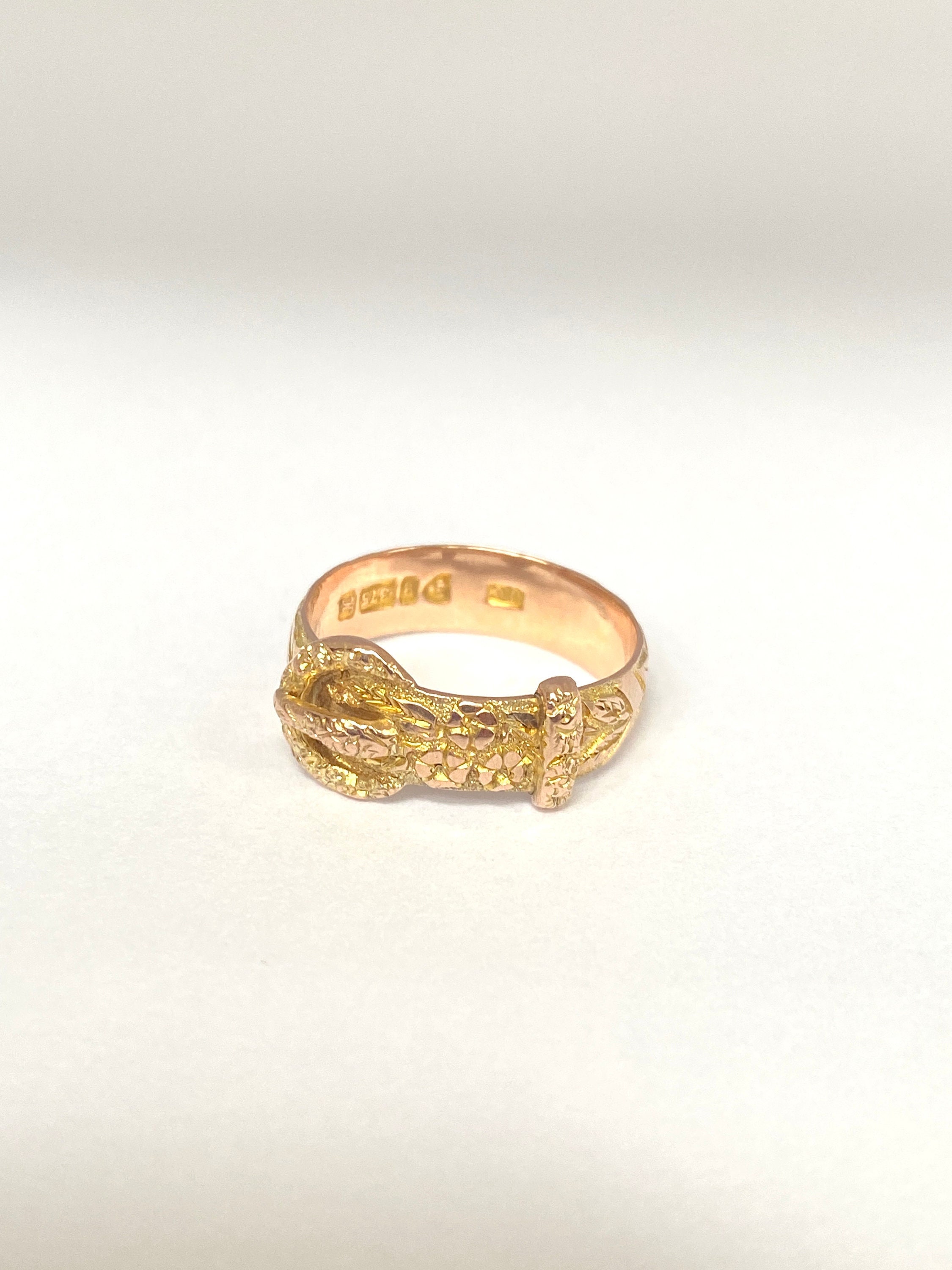 Ladies gold buckle ring deals