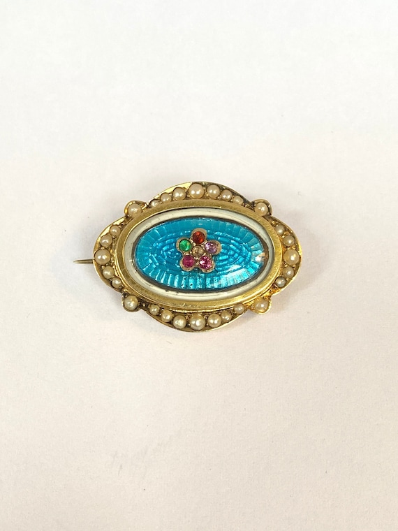 アンティーク 9 カラット ゴールド「リガード」ブローチ：ビクトリア朝