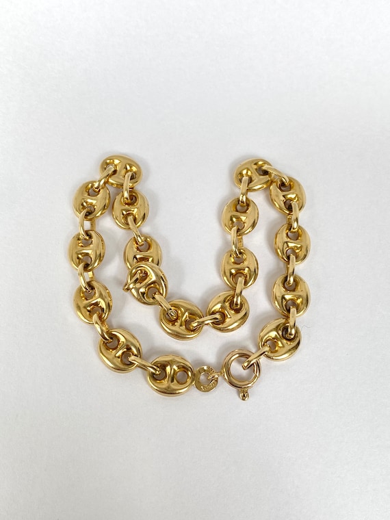 Vintage 9ct Gold Mariner Anchor Link Bracelet, 8 i