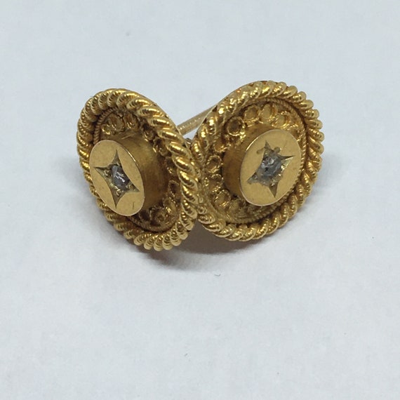 Victorian 18ct Diamond Stud Earrings (Etruscan sty