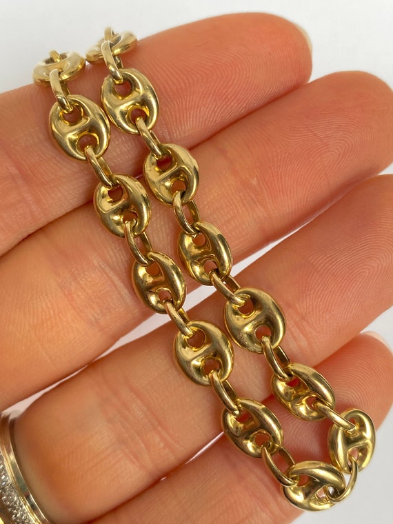 Vintage 9ct Gold Mariner Anchor Link Bracelet, 8 … - image 9