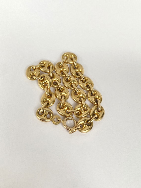 Vintage 9ct Gold Mariner Anchor Link Bracelet, 8 … - image 8