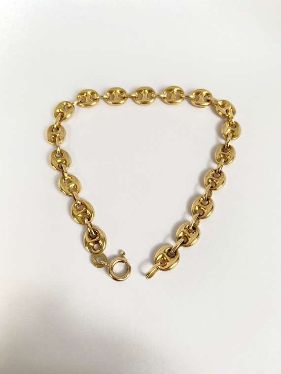 Vintage 9ct Gold Mariner Anchor Link Bracelet, 8 … - image 3