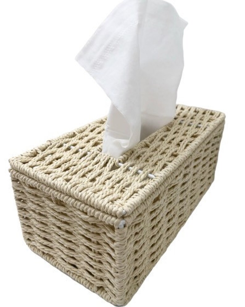Cane Tissue Holder Coastal Boho Rattan Wicker Tissue Box Etsy