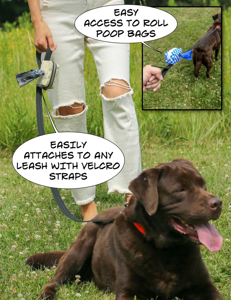 poopyCUTE Doggy Poop Waste Bag Dispenser for Fashionably Cute Owners and All Dog Breeds Luxury Fashion Style INDY Check Red