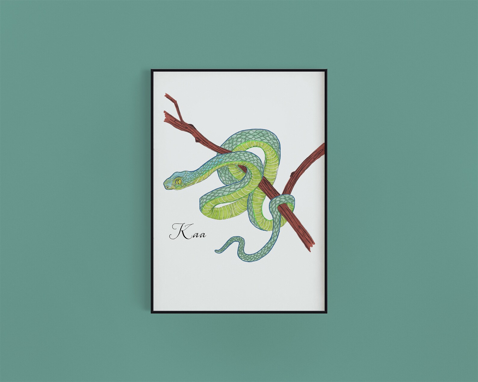The Jungle Book Art Print Kaa A4 Print Jungle Bedroom Decor Jungle Book ...